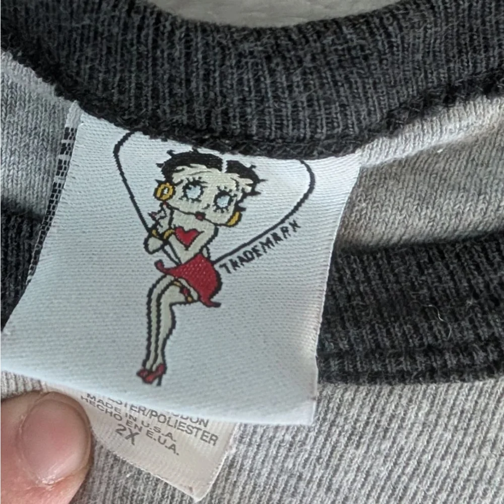 Betty Boop Vintage 2003 Marilyn Monroe Black Ringer Short Sleeve Plus Tee - 2X